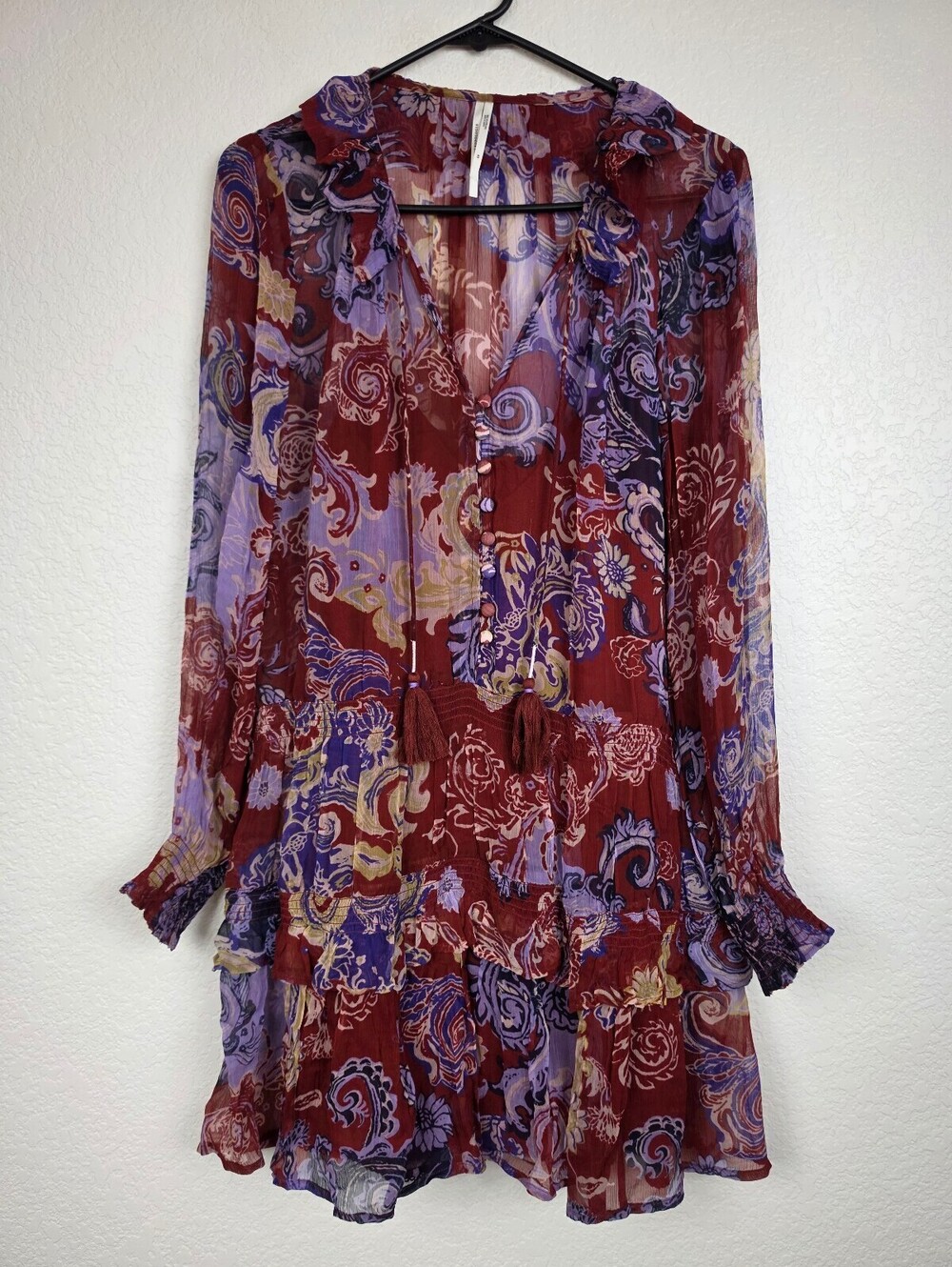Anthropologie Paisley Print Sheer Dress